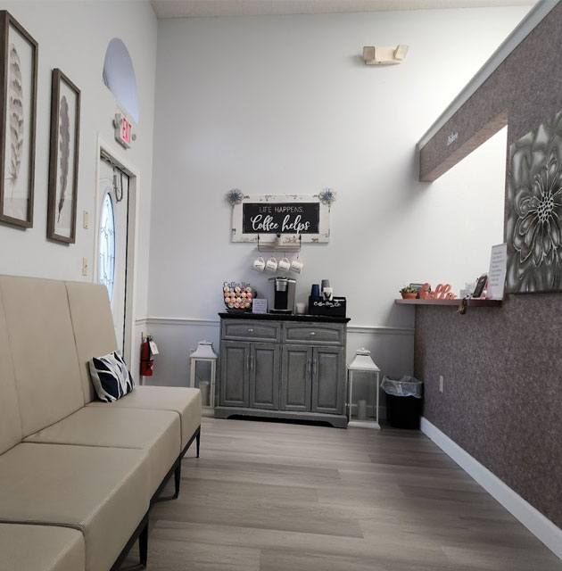 Dental office reception area